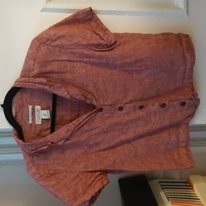 Rachel Zoe Red 100% Linen Shirt